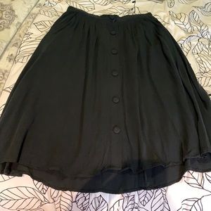 Bobeau small dark grey skirt with buttons